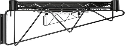 18" x 60" Black Epoxy Wire Wall Mount Shelf - Image 4