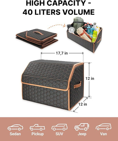 Sedan Trunk Organizer 17.7" Storage Tote - Image 4