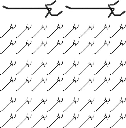 50Pcs 4"/10CM Pegboard Hooks Assortment Set, Metal Peg Board Hooks by Yauhar