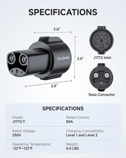 Fondwell J1772 to Tesla Charger Adapter: Compatible - Image 7
