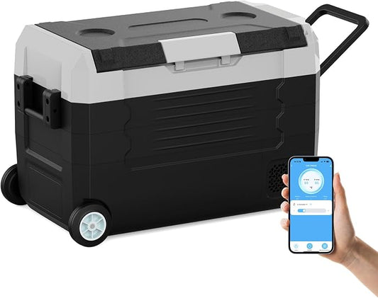 SubSun12V Cooler Car Fridge, 48QT -4℉~68℉ Fast Cooling Car Refrigerator by SubSun