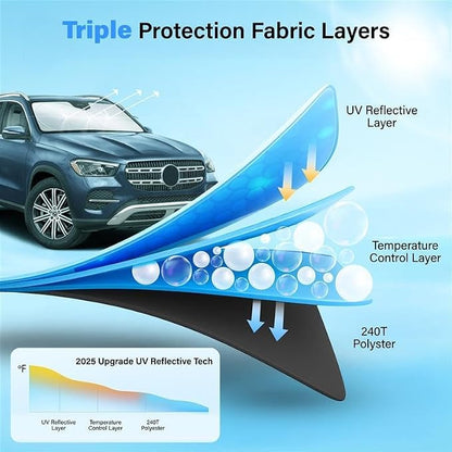 Windshield Sun Shade for Car, SUV & Truck – Patented Design Blocks 99% UV Rays - Image 6