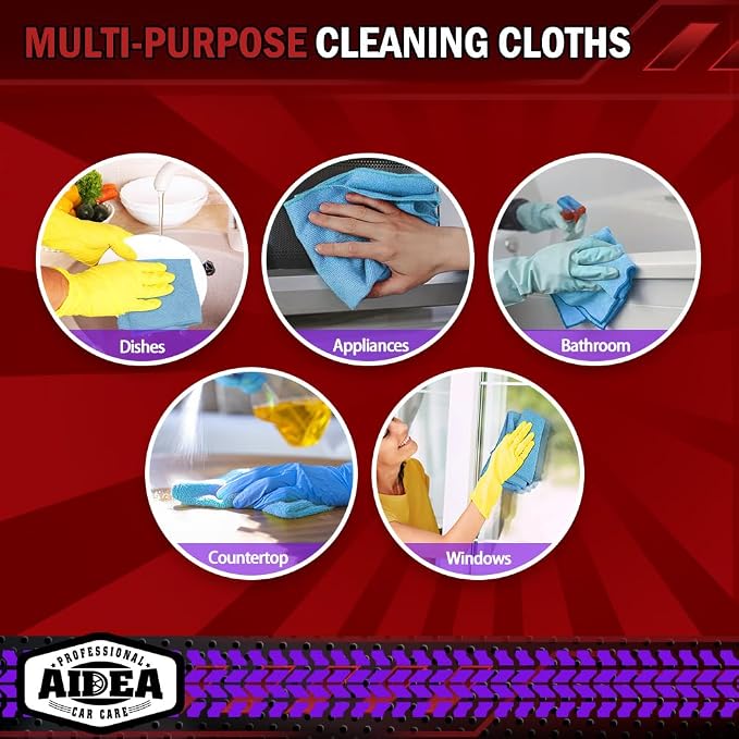 AIDEA Microfiber Cleaning Cloth Blue 20PK, Microfiber Towels - Image 7