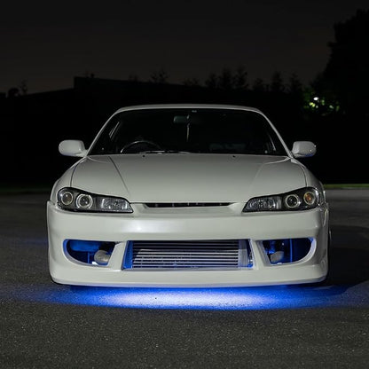 LEDGlow 4pc Blue LED Flexible Car Slimline Underbody Underglow Accent Neon - Image 6