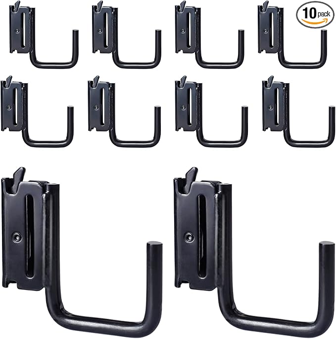10 Pack 2" E Track J Hooks Heavy Duty Black Steel E-Track Tie Down Accessories by MorScan