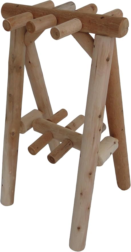 9-Place Freestanding Log Ski Rack Holder, Indoor & Outdoor Snowboard Racks - Image 8