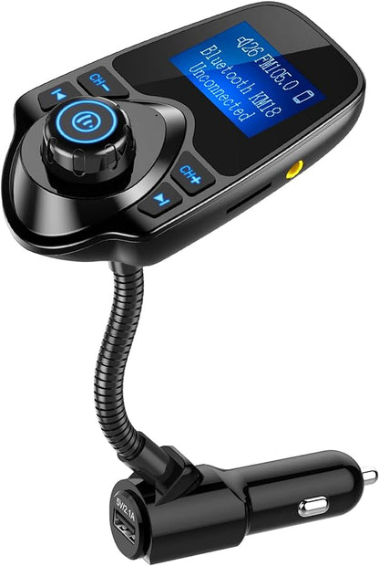Nulaxy Car Bluetooth FM Transmitter, 1.44" Display Flexible Gooseneck, by Nulaxy