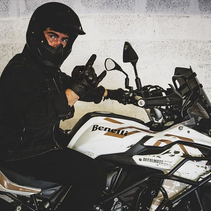Harssidanzar Leather Motorcycle Gloves - Image 5