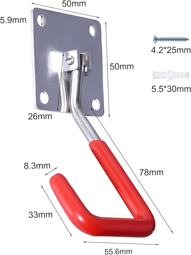 HAISHINE Stainless Steel Heavy-Duty Adjustable Wall Storage Hooks - Image 6