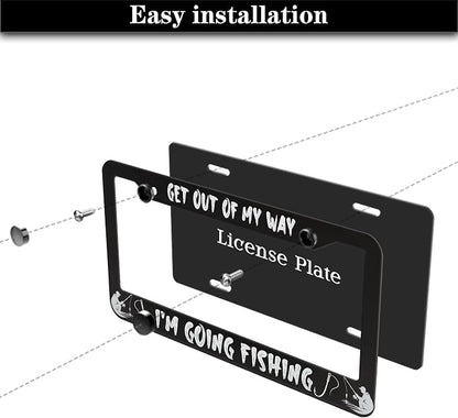 Car License Plate Frame Black and White License Plate Frames Get Out of My Way - Image 7