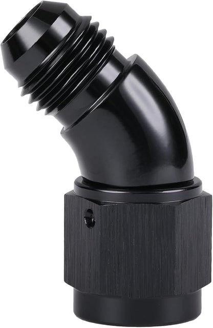 45 Degree 6AN Male to 6AN Female Swivel Full Flow Fitting Adapter Coupler - Image 5