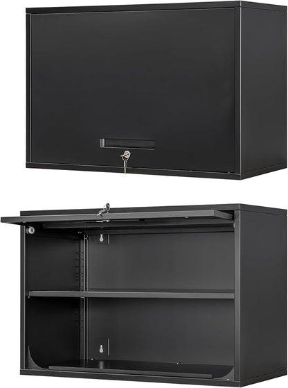 Metal Wall Cabinet with Locking Door and Shelf, Hanging Garage Cabinets with by Anxxsu