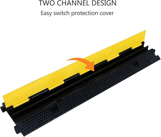 3 Pack Rubber Cable Ramp Hose Cable Protector Ramp 2 Channel 22000Lbs Load - Image 6