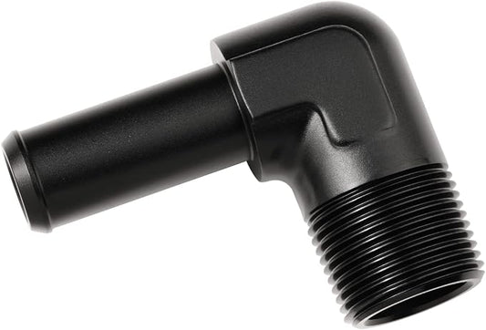 3/4 NPT Male to 3/4" Hose Barb Fitting Adapter 90 Degree Elbow Aluminum Black by Podavelle
