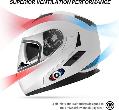 Motorcycle Helmet Bluetooth 5.0 Integrated New EPS FreedConn BM2-S Modular Flip - Image 4