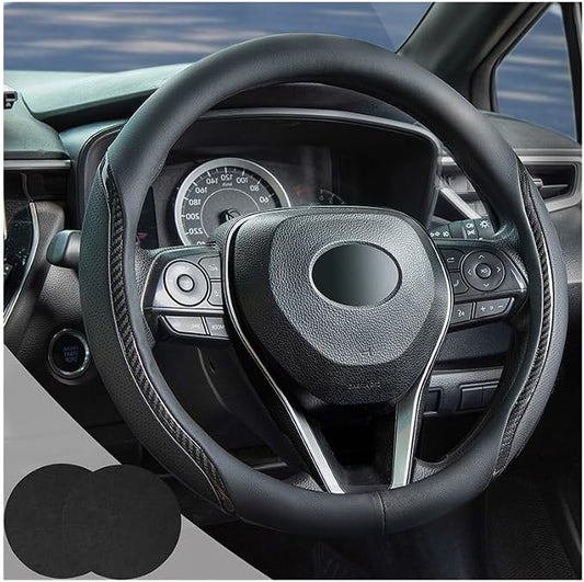 Car Steering Wheel Cover Black, 14-14.5 inch Steering Wheel Covers by Muamos