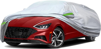 TUCAREST 6-Layers Premium Full Car Cover Hard Shell Zipper Design Waterproof by TUCAREST
