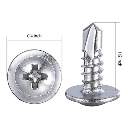 Wensilon #10×1/2”for Sheet Metal Self-Tapping Screws 410 Stainless Steel Truss - Image 2