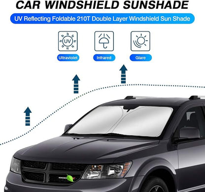 KUST Windshield Sun Shade for Dodge Journey 2009-2020 Sunshade Window Sun Visor - Image 2