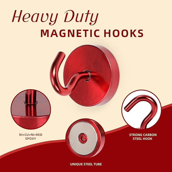 Neosmuk Magnetic Hooks, Cruise Ship Essentials, 120lb+ Heavy Duty Magnetic Hooks - Image 6