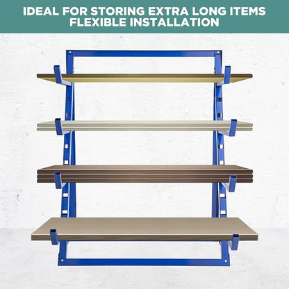 Yeeoy 4 Tier Steel Horizontal Lumber Storage Rack, Heavy Duty Pipe Organizer - Image 4