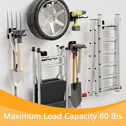 2PCS Heavy Duty Steel Hooks, Garage Hanger Storage Tool Organizer Rack - Image 6