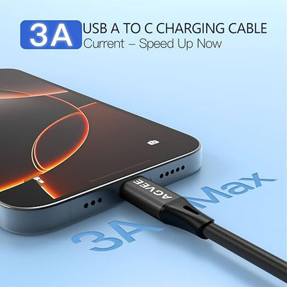 AGVEE 5ft Coiled Short USB to USB-C Charging Cable 3A Fast Charger Cord in Car - Image 2