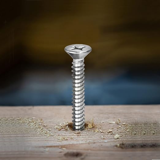 #14 x 1 Wood Screw 100Pcs 18-8 Stainless Steel Screws Flat Head Phillips Fast - Image 5