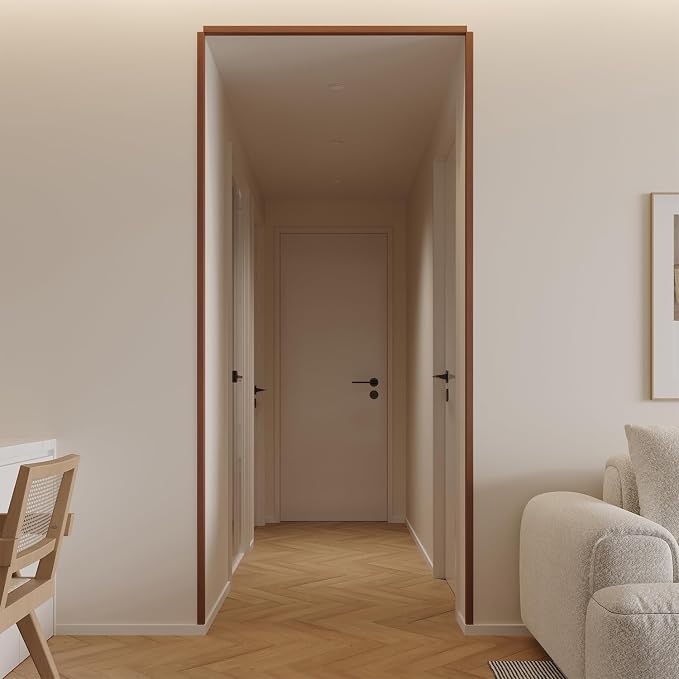 Wall Corner Protector 6PCS 45" Corner Molding Trim Walnut Wood Grain Corner - Image 4