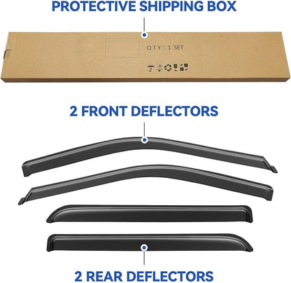 Window Visors Rain Guards for 2015-2025 Ford F150 SuperCrew, Out-Channel Sun - Image 6