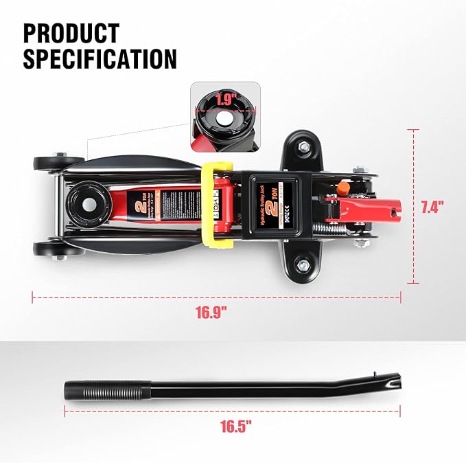 DNA MOTORING TOOLS-00234 Low Profile Hydraulic Trolley Service/Floor Jack - Image 4