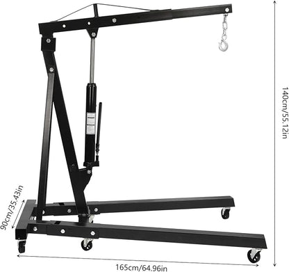 Engine Lift Crane 2 Ton Engine Hoist Heavy Duty Garage Hydraulic Lift Foldable - Image 2