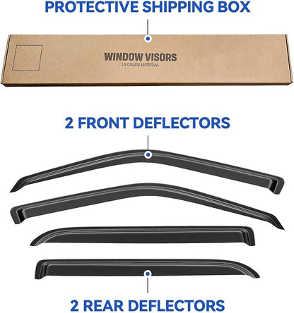 Window Visors Rain Guards for 2001 2002 2003 Ford F150 SuperCrew Cab, - Image 6