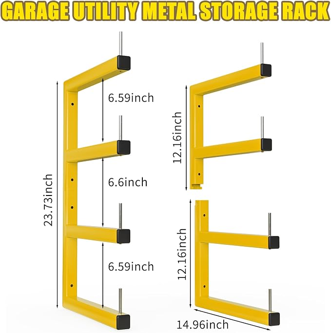 4-Pack Lumber Storage Rack, Wood Storage Racks Wall Mount, Heavy Duty Garage - Image 3