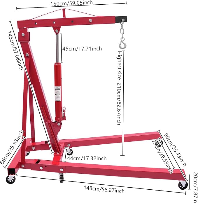 Folding Engine Hoist 2 Ton Engine Crane Lift - Image 2