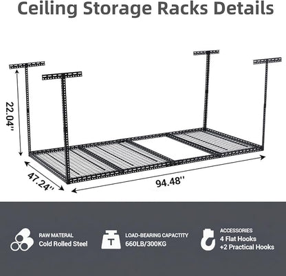 4x6 FT Overhead Garage Storage Rack, Steel Ceiling Storage Rack - Image 3
