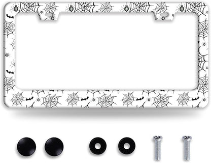Personalized Bats License Plate Frame Spider Web License Plate Frames Funny by NINANMY