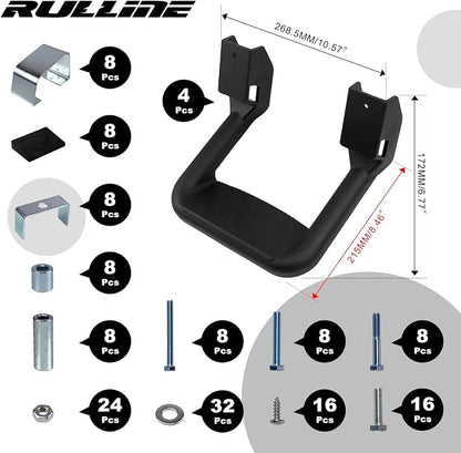 RULLINE Black Powder Coated Truck Side Step Set - Image 2