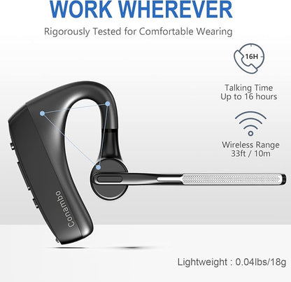 CONAMBO Bluetooth Headset V5.1, 16 Hrs HD Talktime CVC8.0 Dual Mic Noise - Image 4