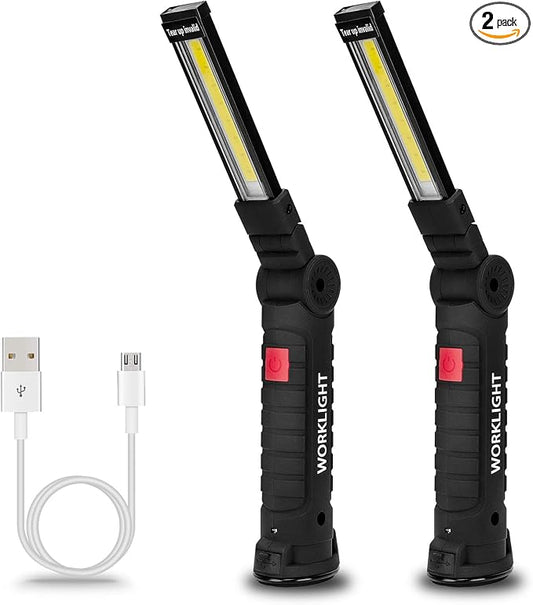 Tool Gifts for Men 2Pack Rechargeable LED Work Lights by Lmaytech