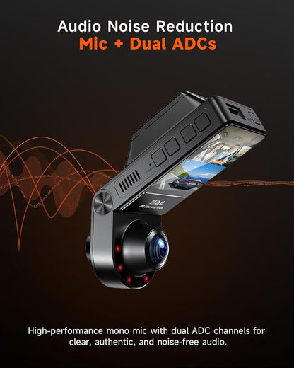 4K Dash Cam Front and Inside, 360 Camera - Image 5