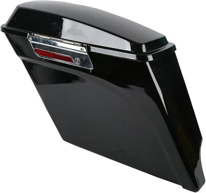 XFMT 5" Vivid Black Stretched Extended Hard Saddlebags Compatible - Image 3