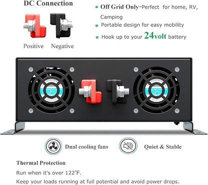 WZRELB 5000W 24V High Efficiency Solar Power Off Grid DC Voltage Converter Pure - Image 4