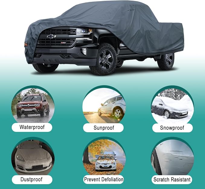 16 Layers Truck Cover Waterproof All Weater, Heavy Duty Outdoor Pickup Truck - Image 4