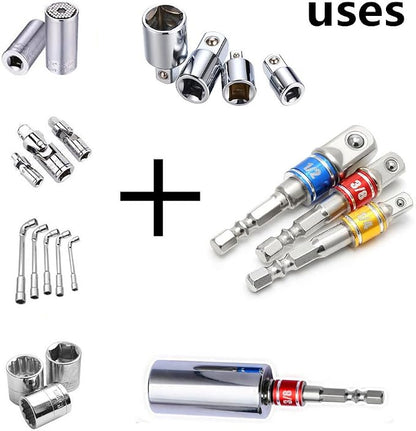Impact Grade Socket Adapter/Extension Set Turns Power Drill Into High Speed Nut - Image 4