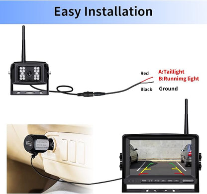 Digital Wireless Backup Camera System Kit, IP69 Waterproof Wireless Rear View - Image 6