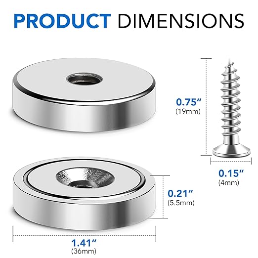 MIKEDE Magnet, 150LB+ Neodymium Cup - Image 3