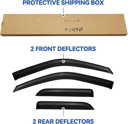 Window Visors Rain Guards for 2009-2018 Dodge Ram 1500 Quad Cab, Out-Channel - Image 5