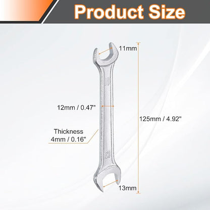 HARFINGTON Double Open End Wrench 11mm x 13mm Metric 15 Degree Offset Angle - Image 2