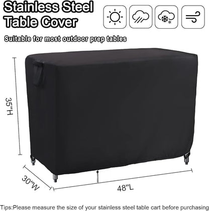 Kingling Outdoor Prep Table Cover 48 Inch, Waterproof Stainless Steel Table - Image 2